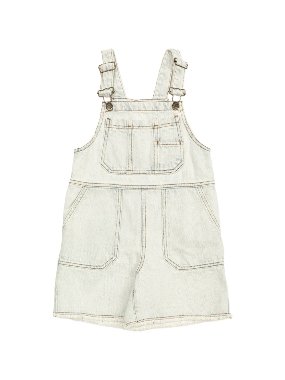 American Vintage Kids bleached-denim shorts dungarees - Grigio