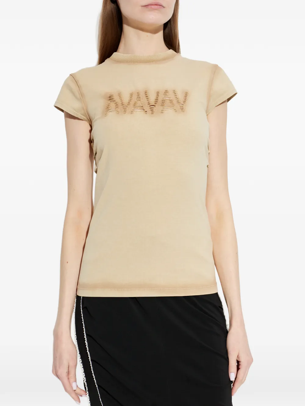  Avavav Logo Cut-out T-shirt - Neutrals 
