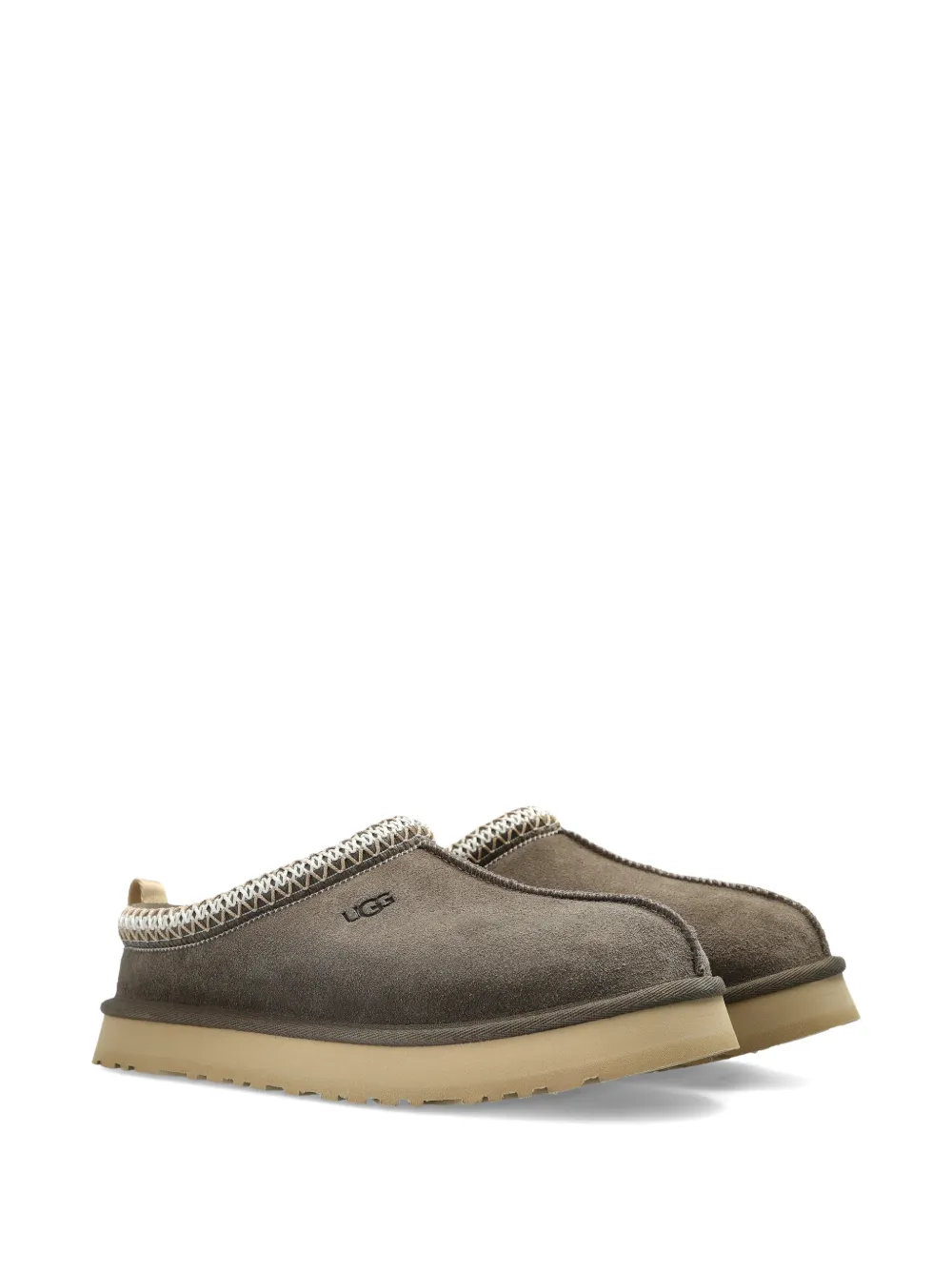 UGG Kids Tazz trimmed slippers - Marrone