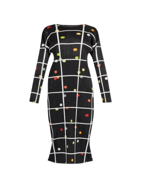 Pleats Please Issey Miyake vestido estampado con pliegues