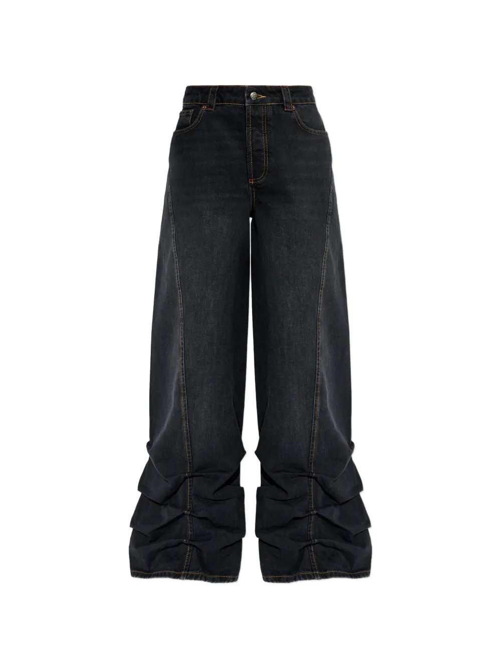 AVAVAV ruched straight jeans - Nero