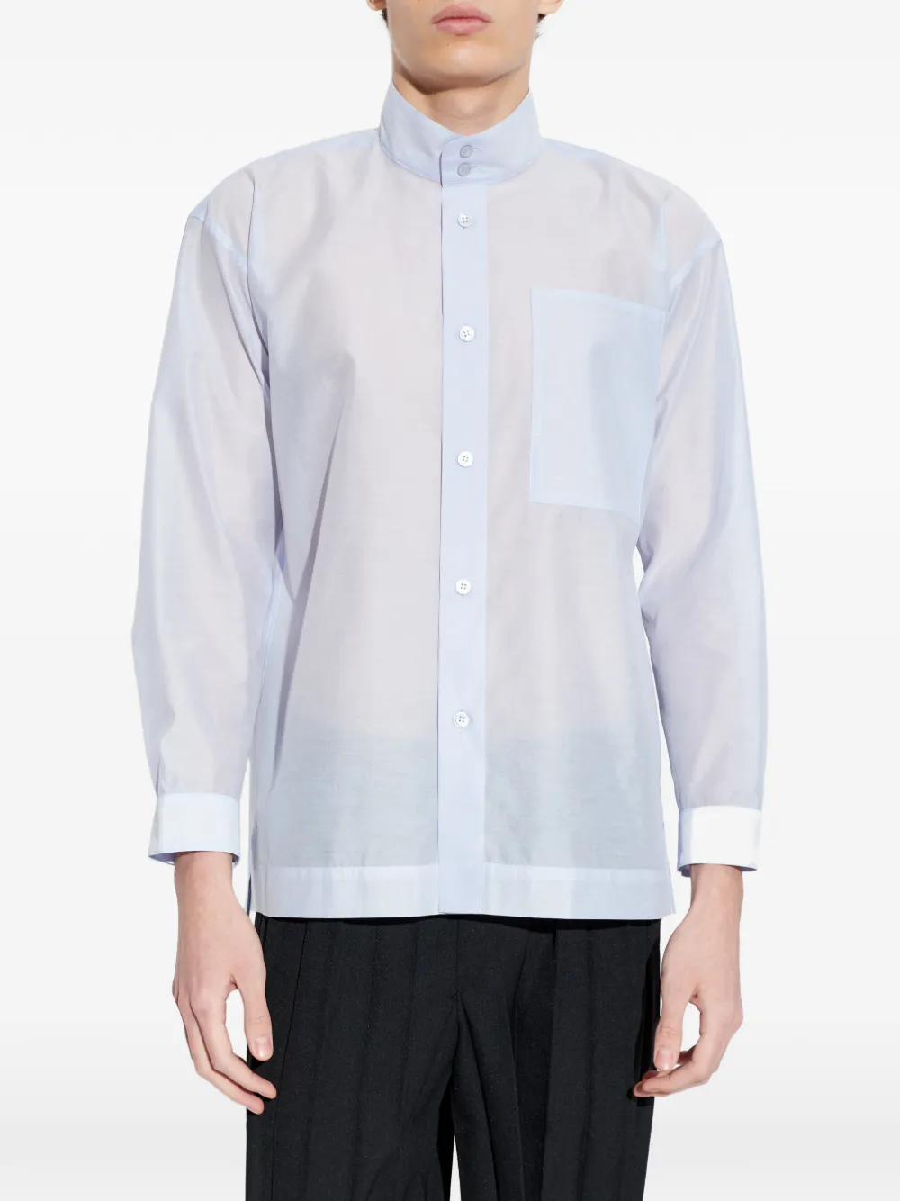 Homme Plissé Issey Miyake Overhemd met zak met knoop Blauw