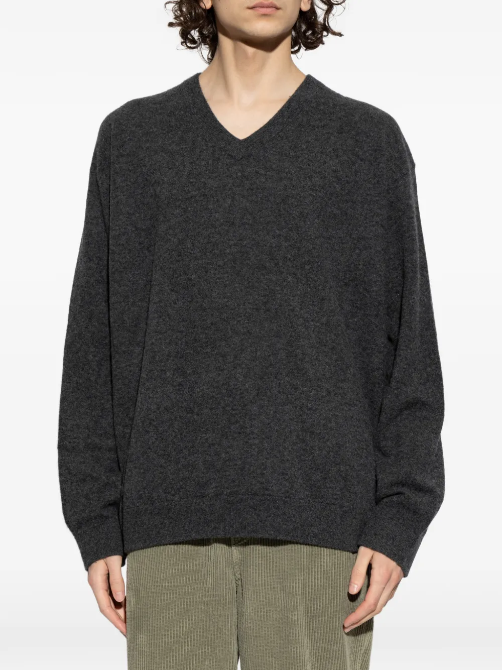 American Vintage Sweater met V-hals Grijs