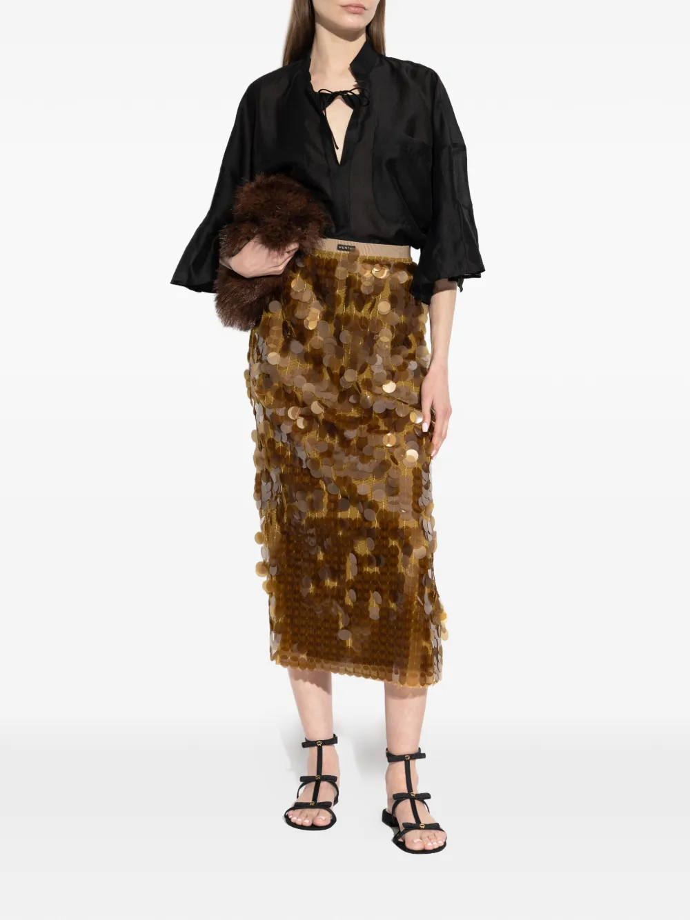  Munthe Sequined Mini Skirt - Gold 