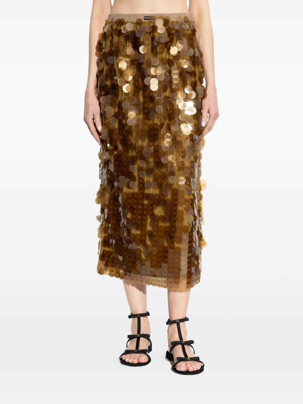  Munthe Sequined Mini Skirt - Gold 