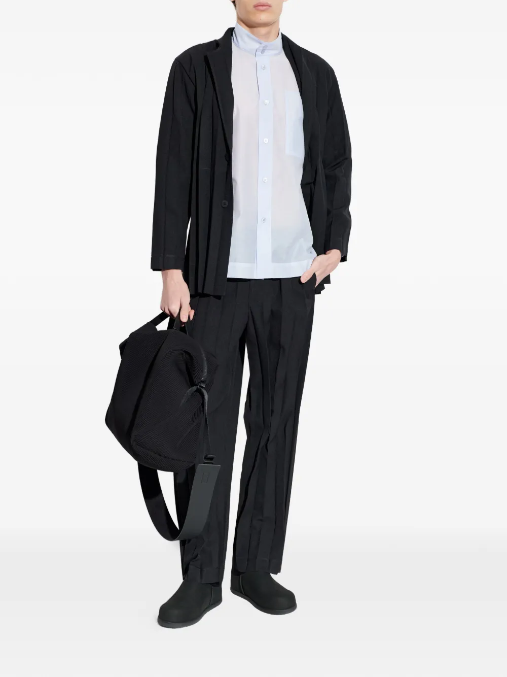 Homme Plissé Issey Miyake Geplooid jack Zwart
