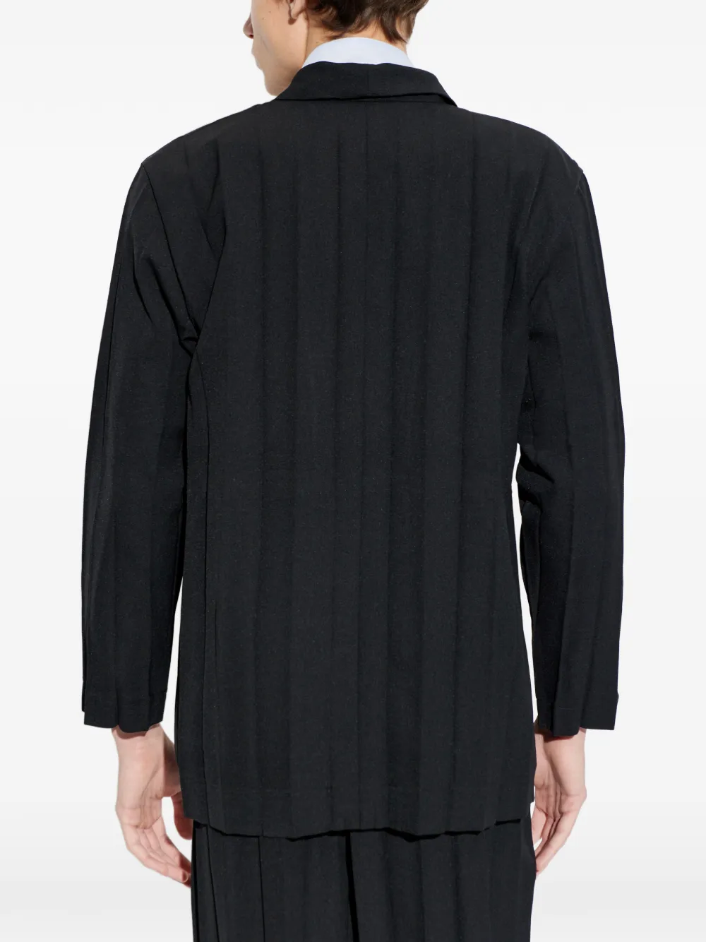 Homme Plissé Issey Miyake Geplooid jack Zwart