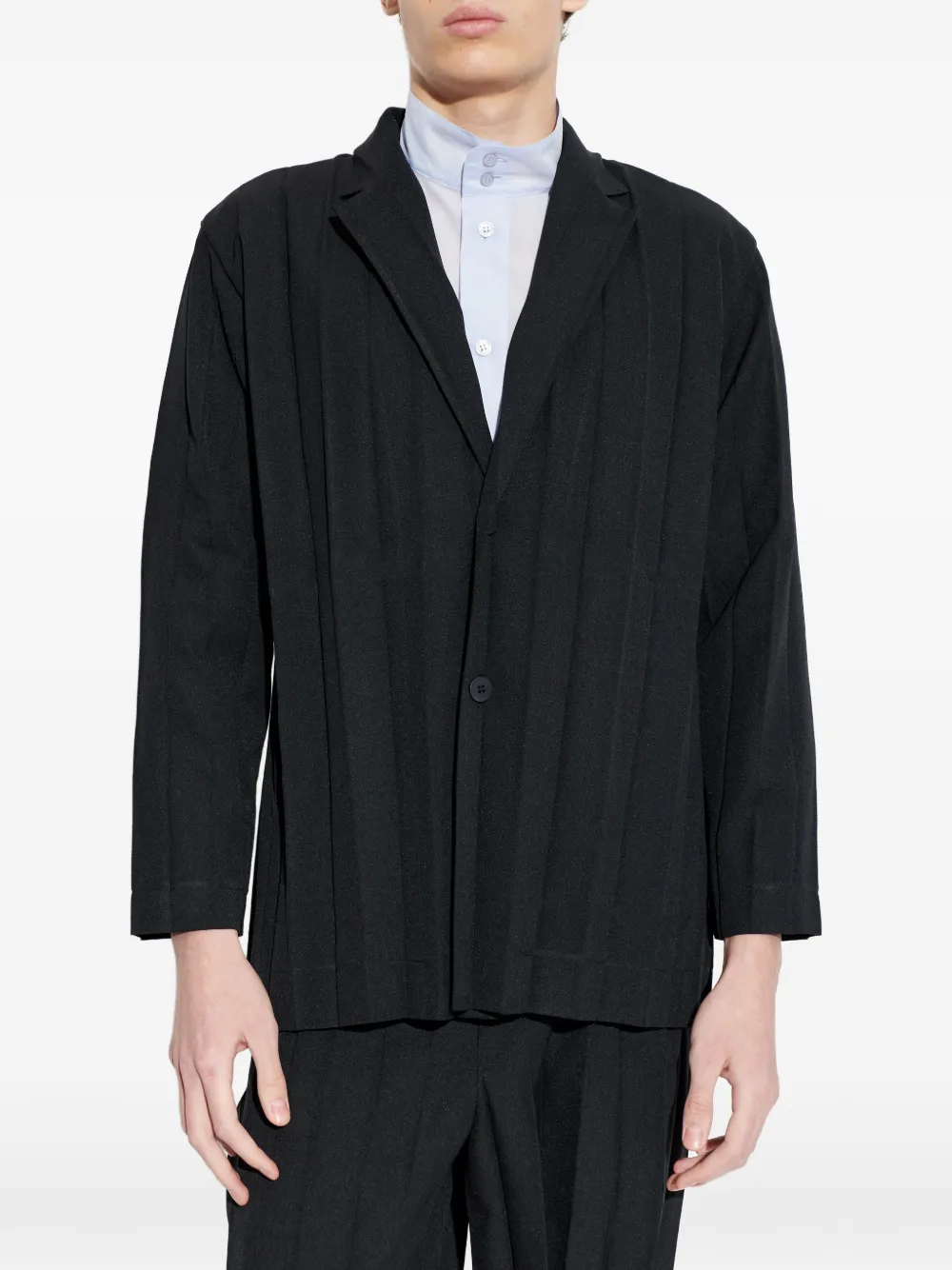 Homme Plissé Issey Miyake Geplooid jack Zwart