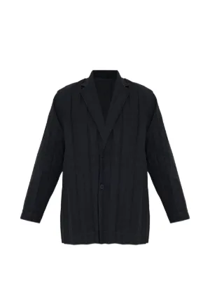 Homme Plissé Issey Miyake プリーツ ダブルジャケット | ブラック