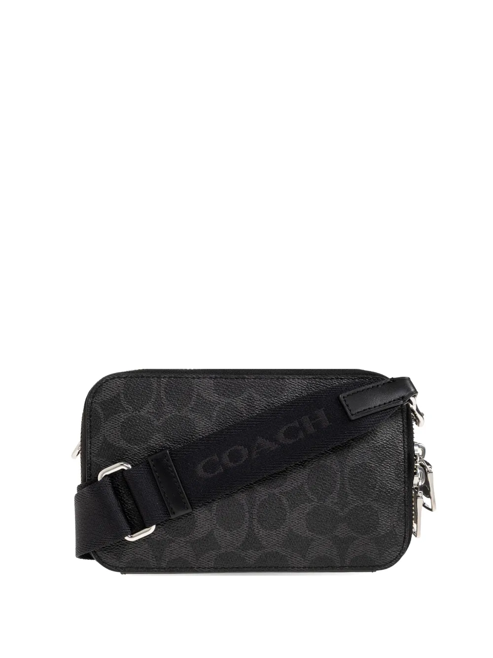 Coach - Clinton signature print zip tote bag - heren - kalfsleer/gerecycled polyester - Eén maat - Zwart
