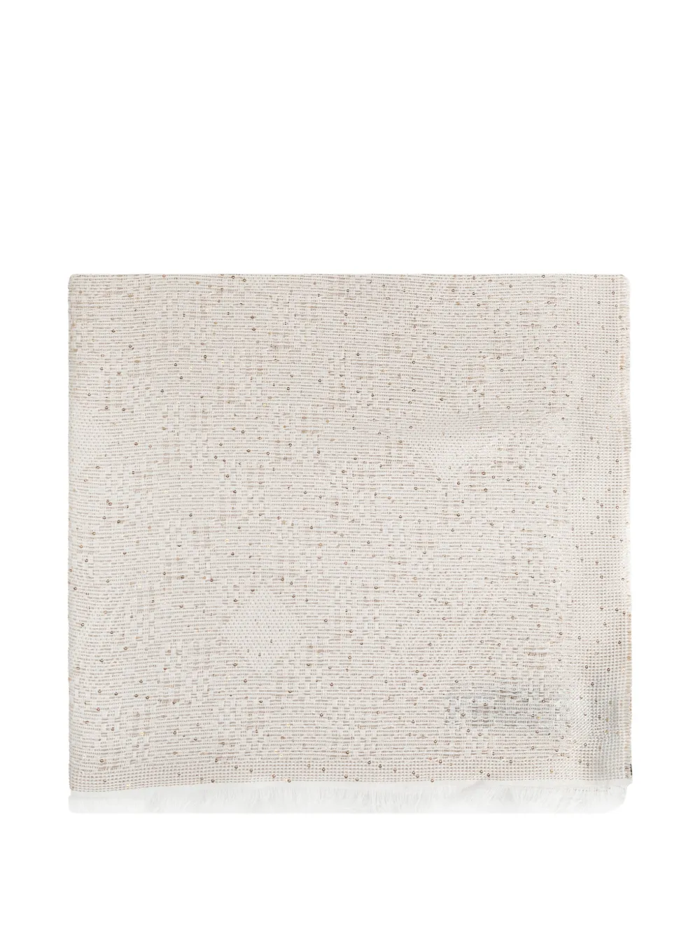 Emporio Armani fringed patterned scarf - Bianco