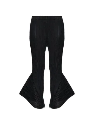 Pleats Please Issey Miyake フレアパンツ | ブラック | FARFETCH JP