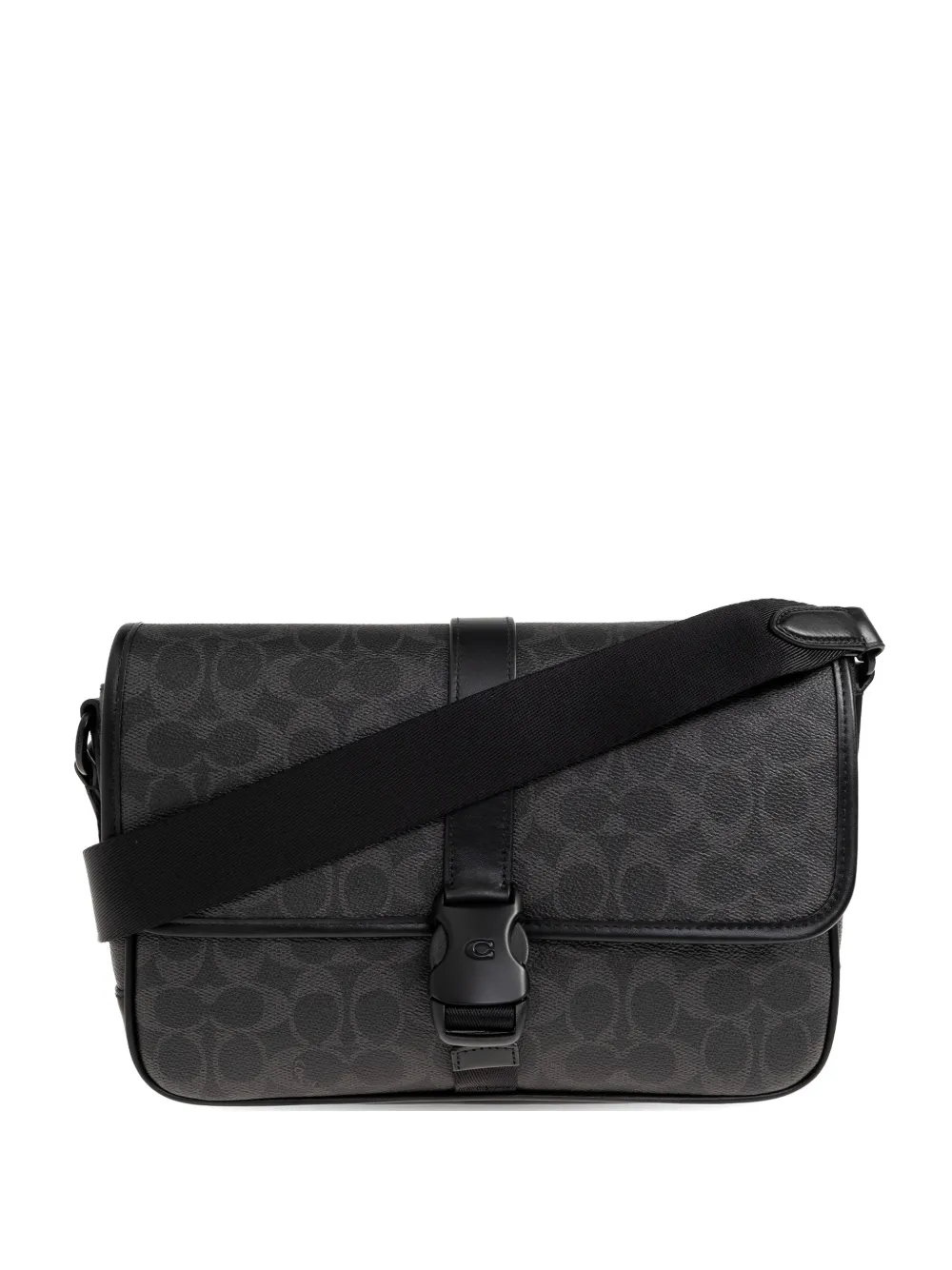 Coach League patterned buckle messenger bag - Grigio