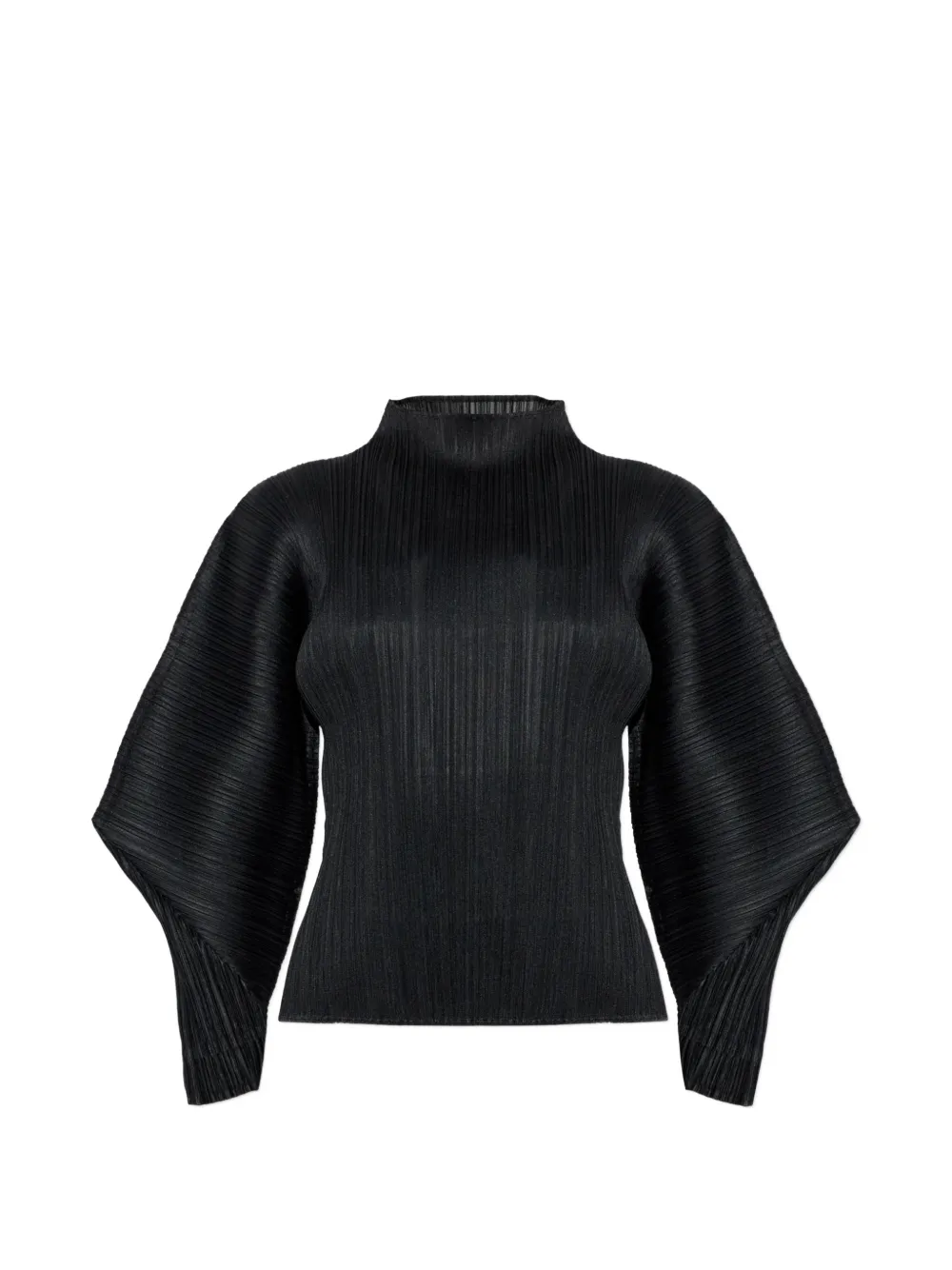 Pleats Please Issey Miyake pleated high-neck blouse - Nero