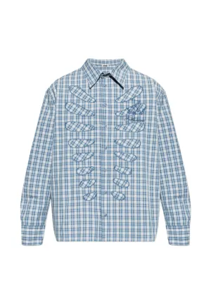 VETEMENTS チェック ネクタイ シャツ | ブルー | FARFETCH JP