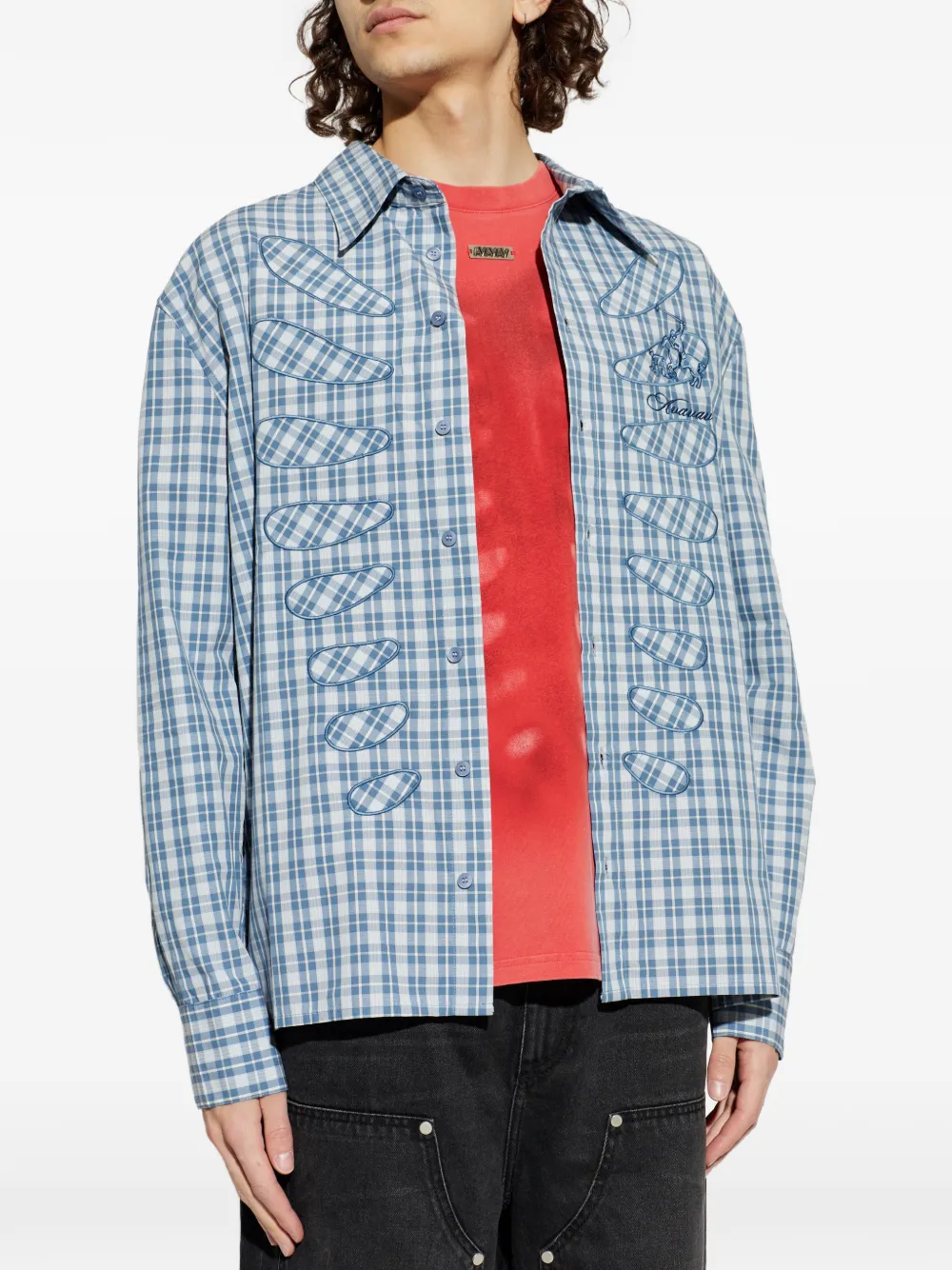  Avavav Camisa Con Abertura - Azul 