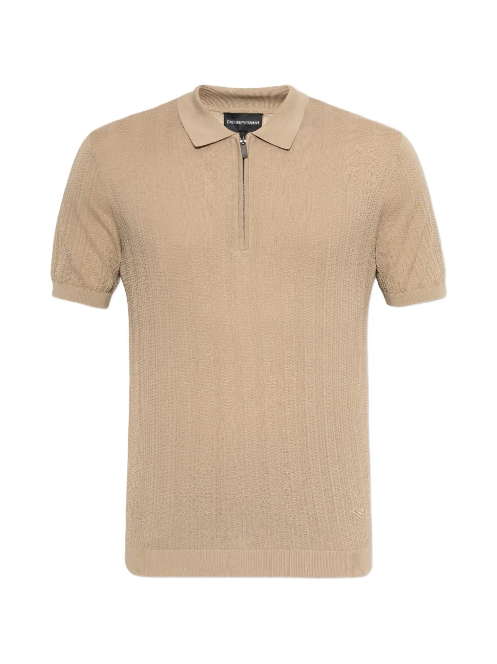 Emporio Armani zip polo shirt - Nude
