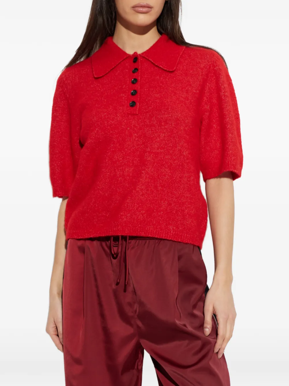  Gestuz Buttoned Polo Knitwear - Red 