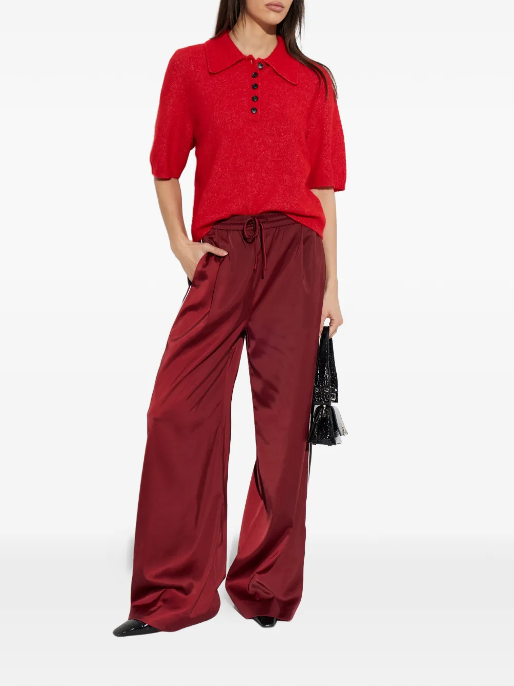  Gestuz Buttoned Polo Knitwear - Red 