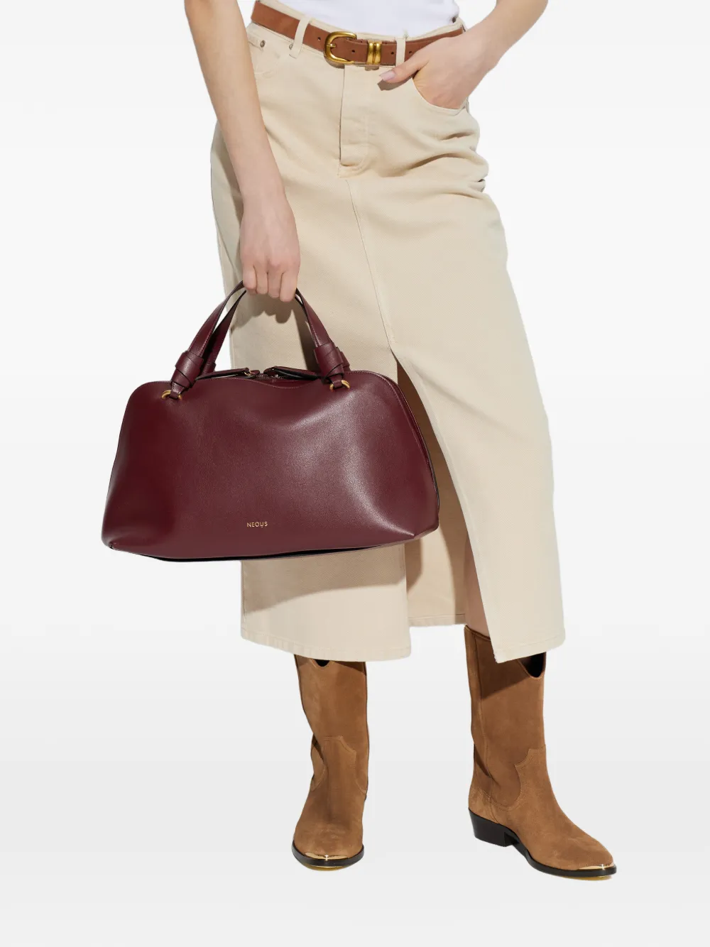  Neous Aries Leather Tote Bag - Red 