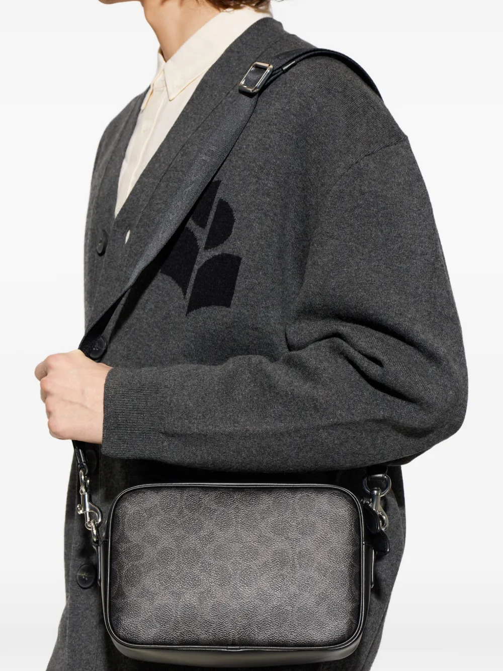 Coach Charter pattern strap tote bag - Grigio