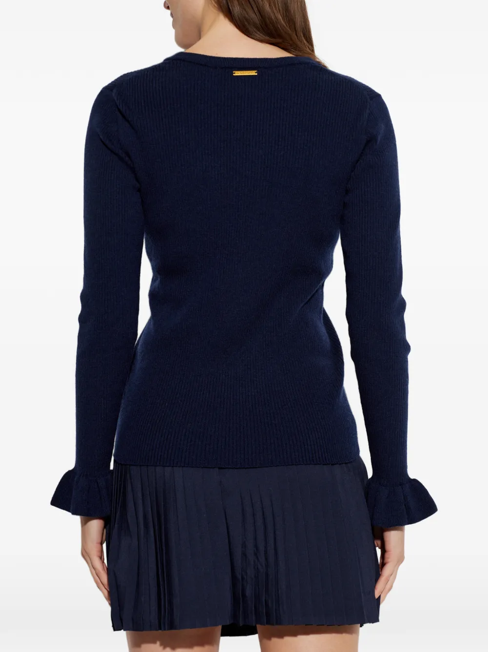 Michael Kors Trui met ruches en V-hals Blauw