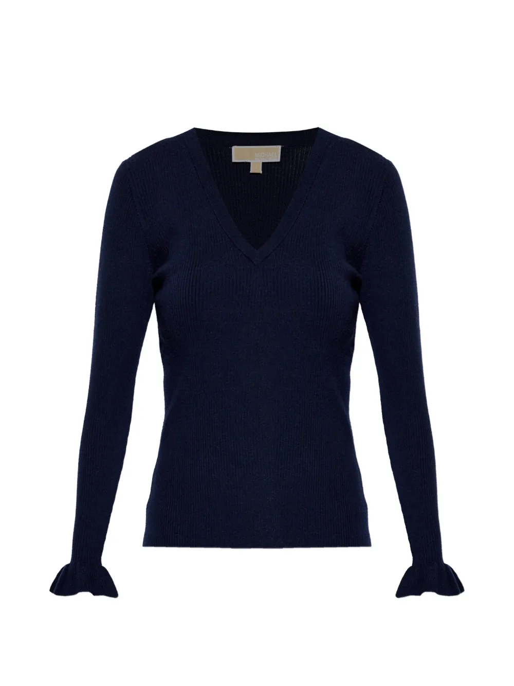 Michael Michael Kors ruffled V-neck sweater - Blu