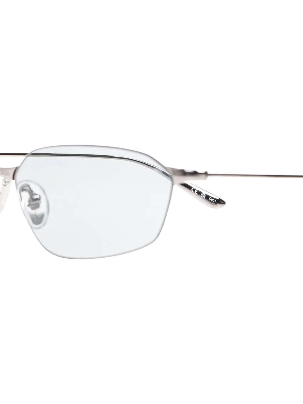 Balenciaga Eyewear Invisible 2.0 zonnebril met ovalen montuur Zilver