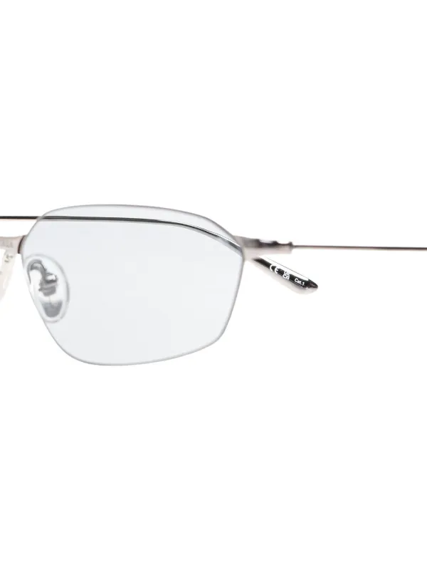 Balenciaga Eyewear Invisible 2.0 Oval Sunglasses | Silver | FARFETCH