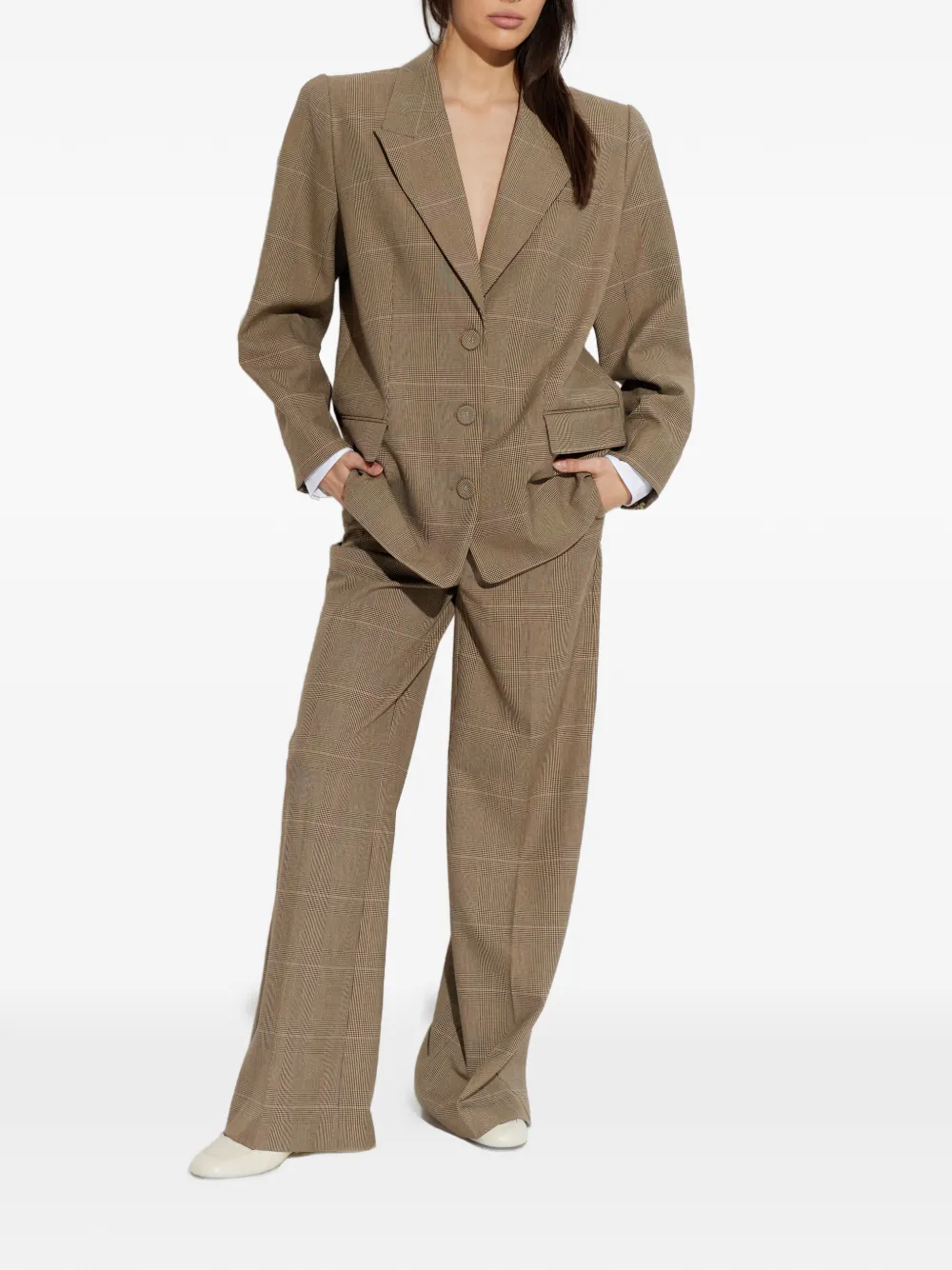 Evaldi Check Pattern Trousers