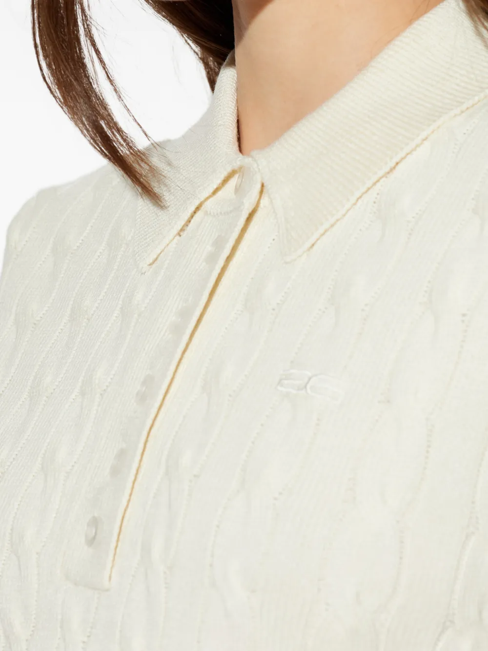 Gestuz Thilla kabelgebreid poloshirt Beige
