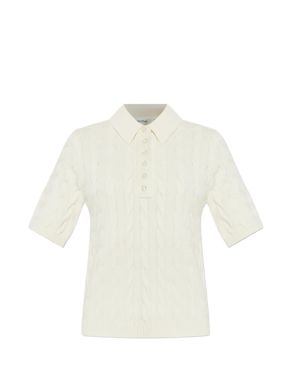 Gestuz Thilla cable knit polo shirt - Toni neutri