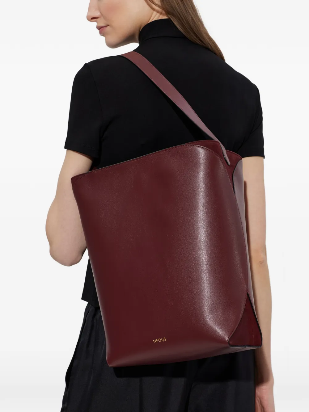Neous Leather Suede Thea Tote Bag in Red, view 2