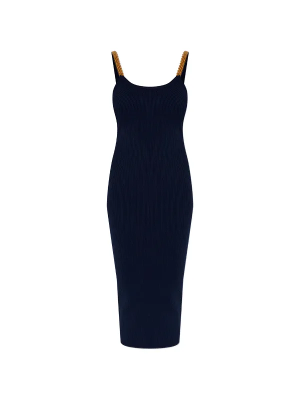Michael Michael Kors chain-strap Ribbed Midi Dress | Blue | FARFETCH GE