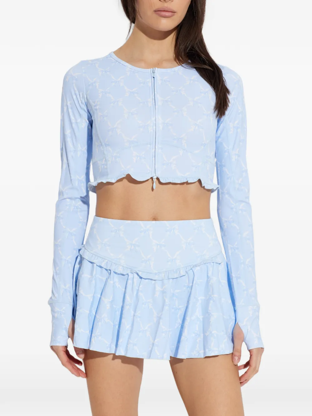  Loveshackfancy Laudie Ruffle Long-sleeve Top - Blue 