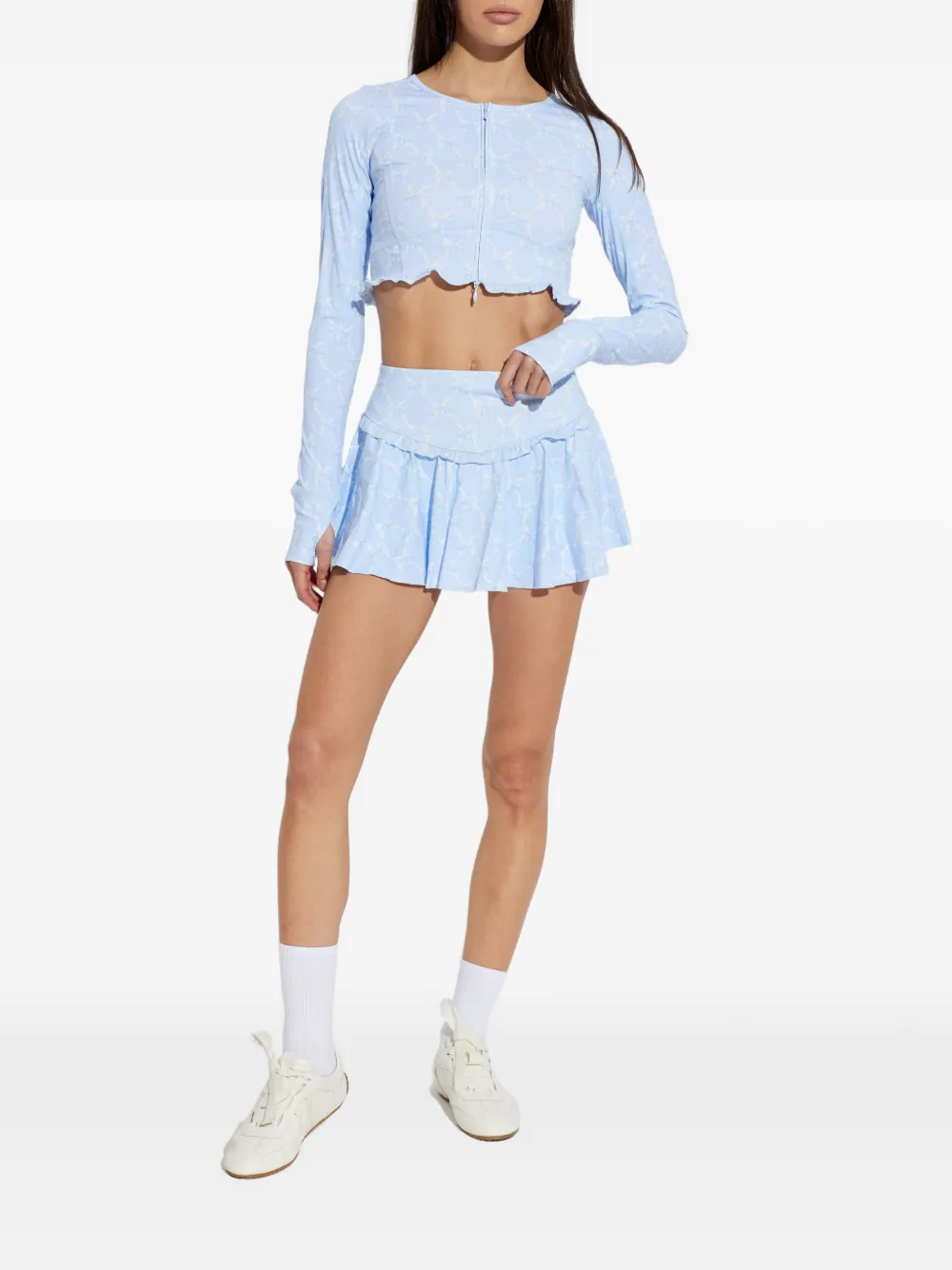  Loveshackfancy Laudie Ruffle Long-sleeve Top - Blue 