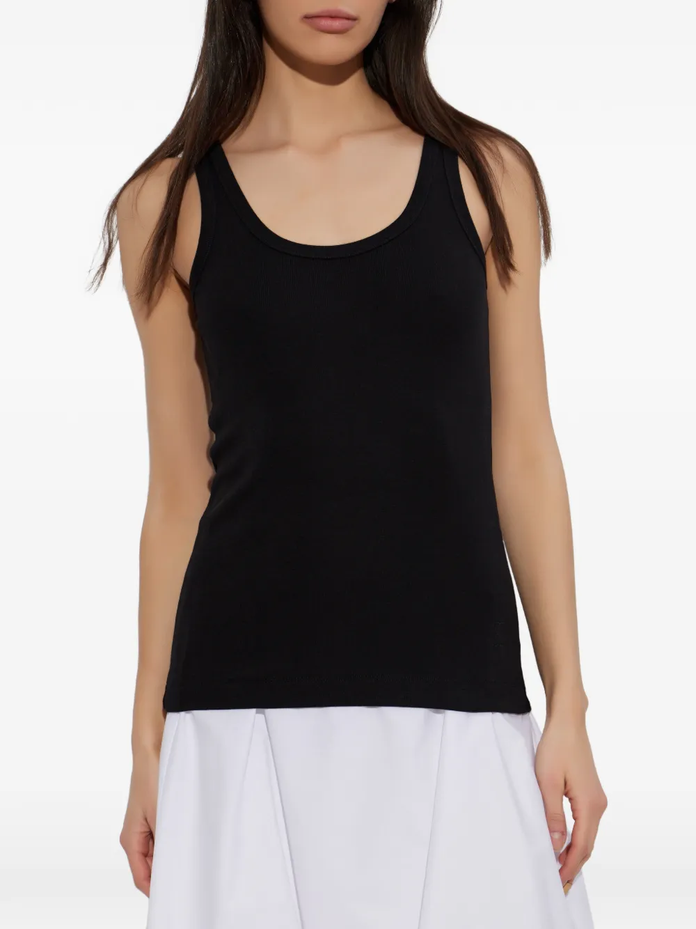 By Malene Birger Dali tanktop met geborduurd logo Zwart