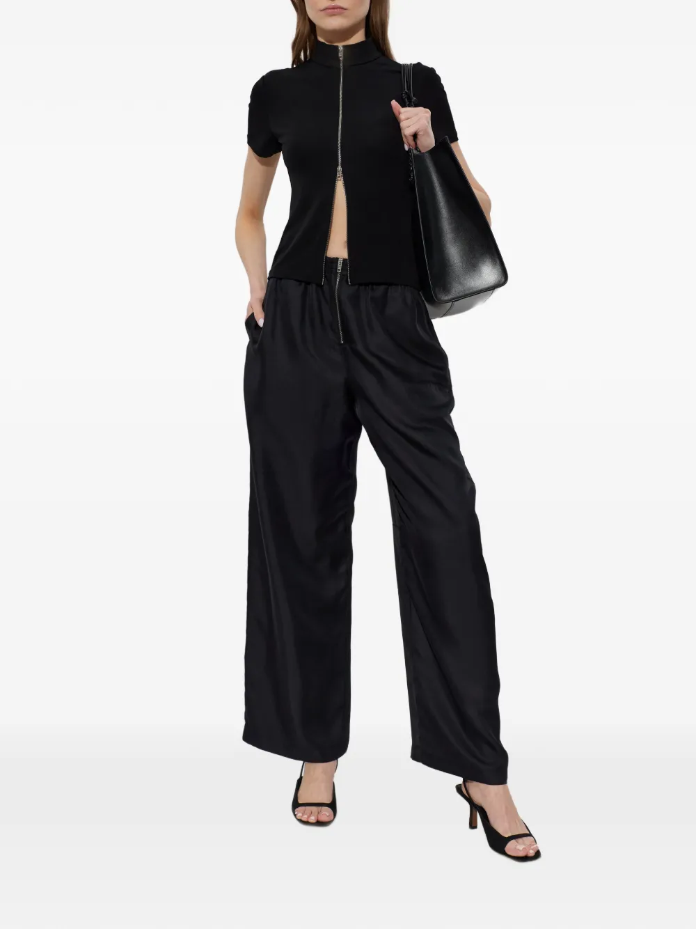 Alexander Wang Rashguard top met hoge hals Zwart