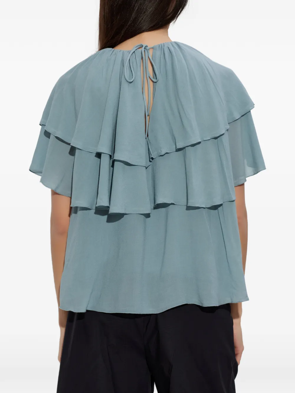 By Malene Birger Nina blouse met ruches Blauw