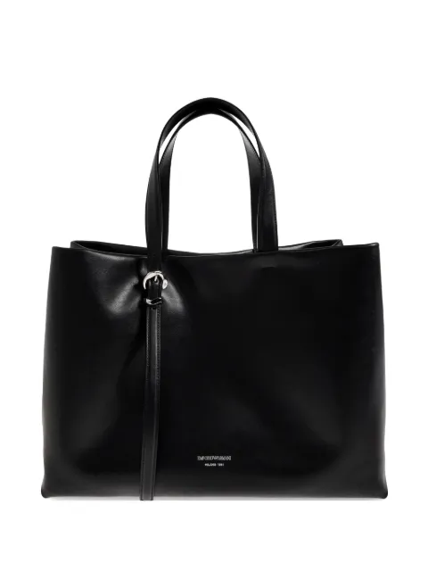 Emporio Armani buckle bovine leather tote bag