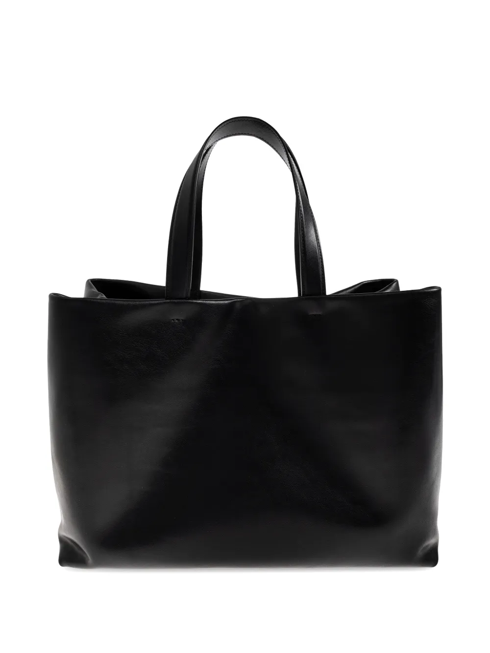 Emporio Armani Leren shopper met gesp Zwart