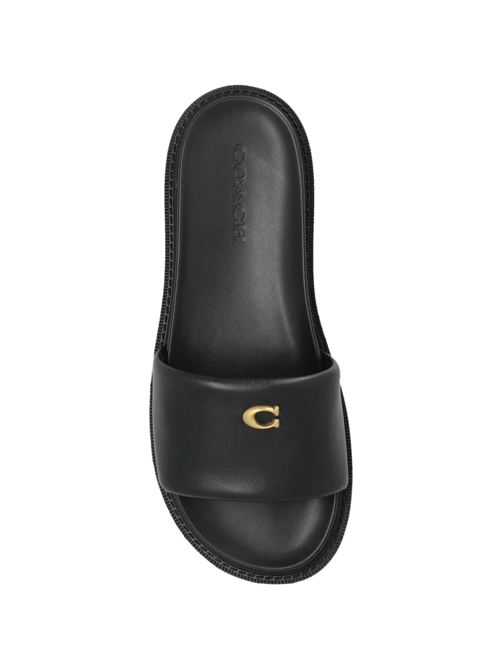 Coach Brynn slippers met logo Zwart