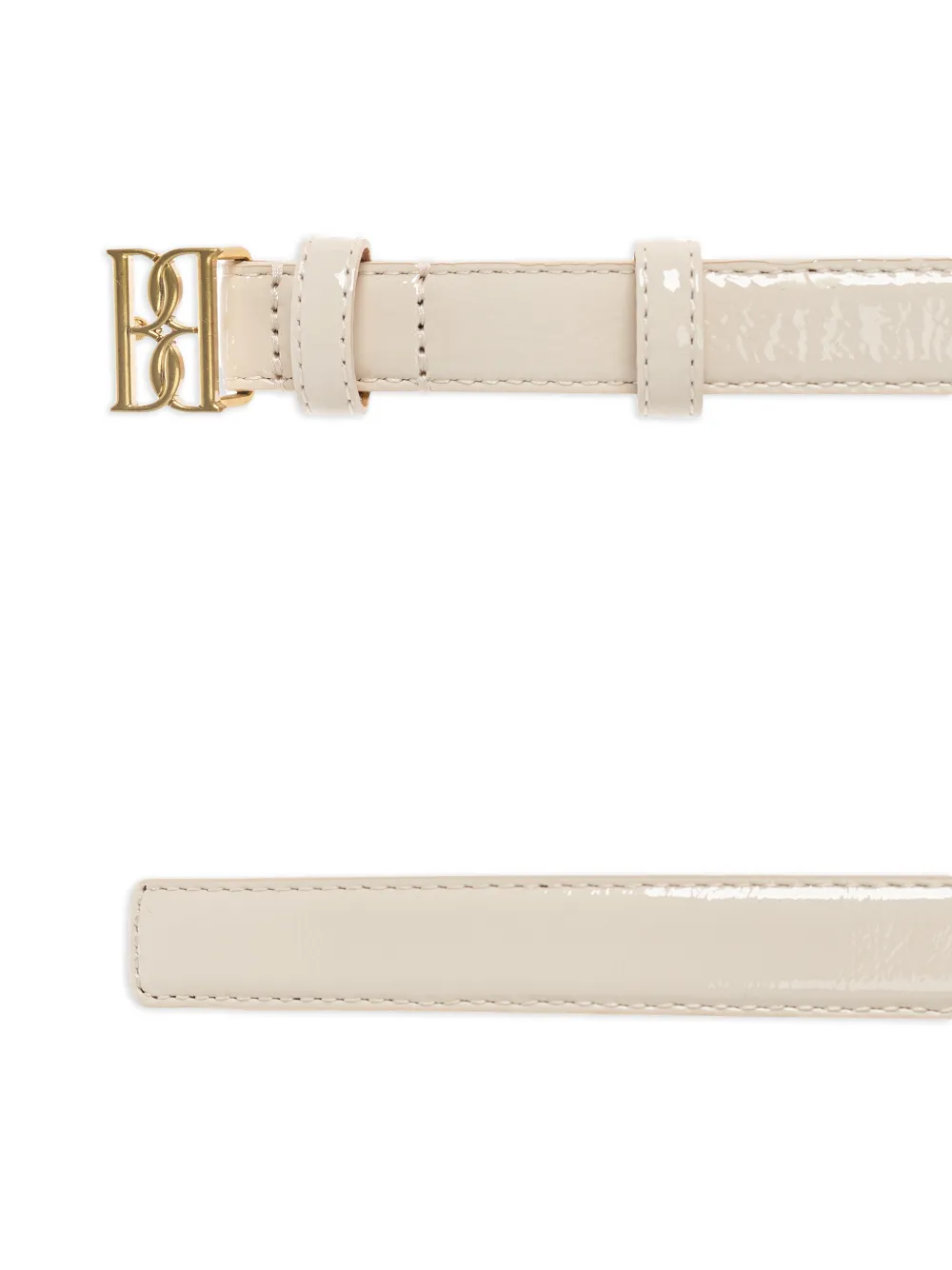 By Malene Birger Marlos leren riem met logogesp Beige