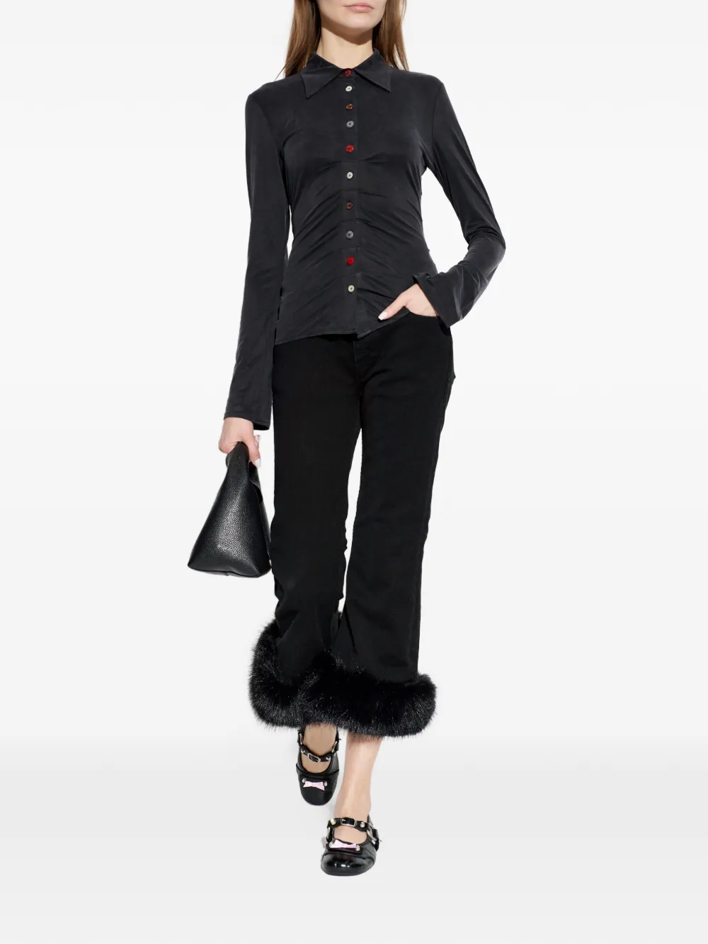  Avavav Buttoned Long-sleeve Shirt - Black 