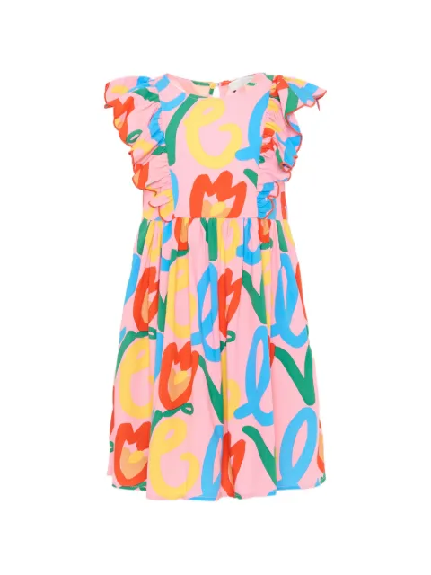 Stella McCartney Kids vestido estampado con volantes