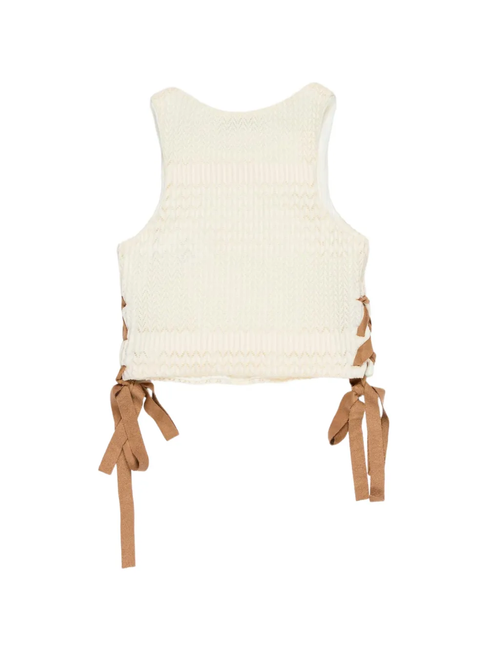  Miss Grant Kids Lace-up Top - Neutrals 