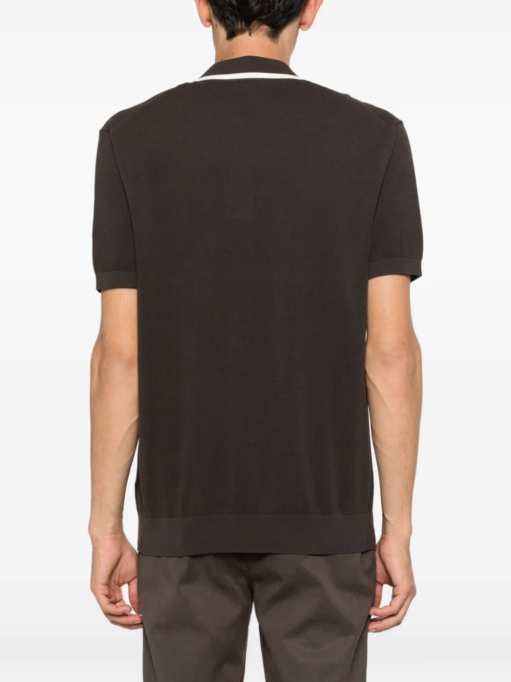 Paolo Pecora T-shirt met V-hals afwerking Bruin