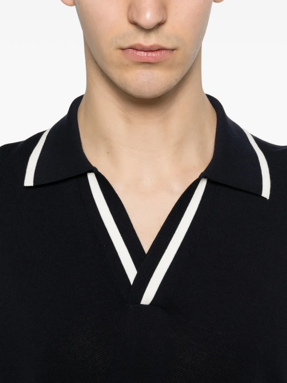 Paolo Pecora T-shirt met V-hals en afwerking Blauw