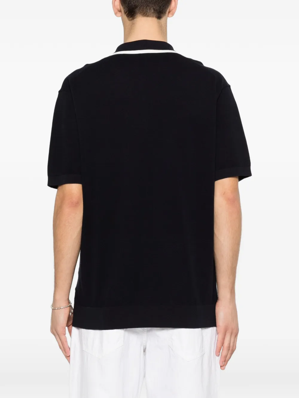 Paolo Pecora T-shirt met V-hals en afwerking Blauw