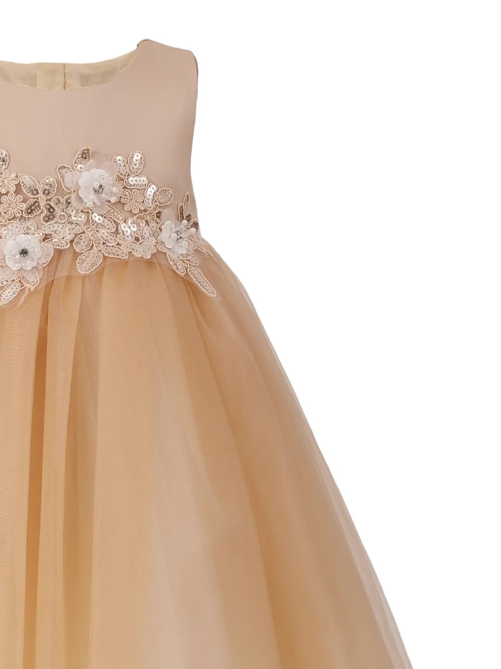  Tulleen Zinara Ribbon-bloom Gown - Neutrals 